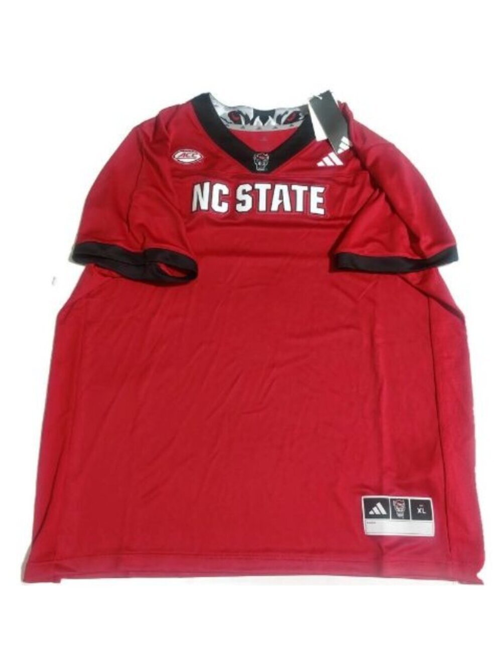 adidas NC State Wolfpack Football Jersey Mens XL Red Black NCAA Loose Fit NWT